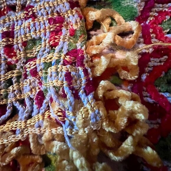 Vintage Unused Multi-Use Floral Velvet Table Cloth, Tapestry Made in Italy 1970s - Picture 3 of 6